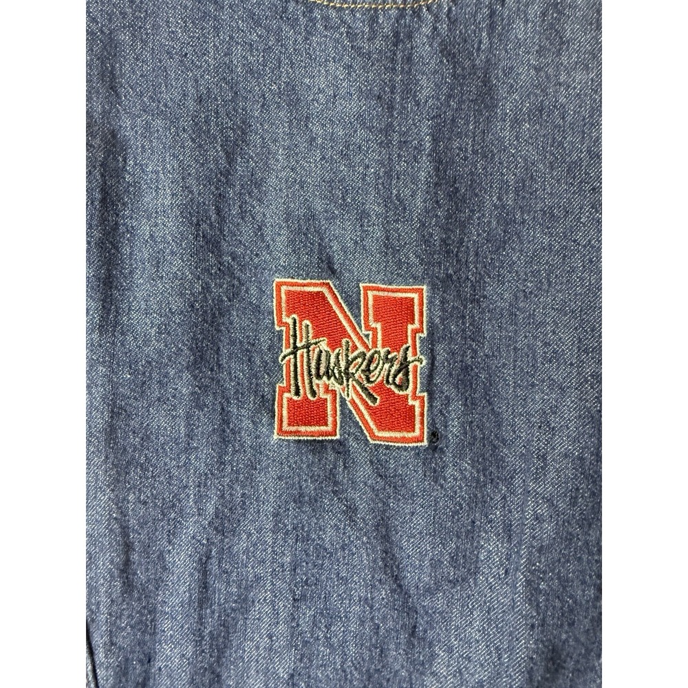 Nebraska Cornhuskers Girls Dress‎ Denim 14/16 Vintage - Picture 3 of 5